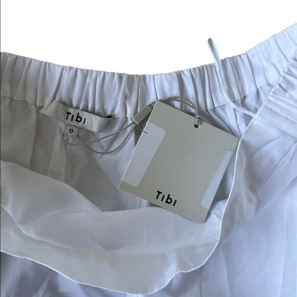 TIBI White Satin Poplin Off the Shoulder Dress - Picture 11 of 13